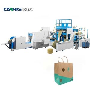 Kfc Brwon Shopping Square Bottom Paper Bag Making Machine with Handle