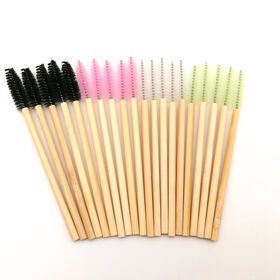Eco friendly disposable brow eyelash mascara makeup bamboo mascara lip brush applicator singlePopular