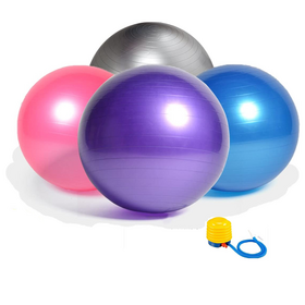 Fitness Equipment Anti Burst No Slip Yoga Balance Ball, Exercise Pilates Yoga Ball with Quick Foot Pump