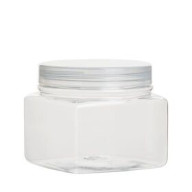 China Manufacturers Cosmetic Honey Jars 250ml Square Plastic Jar With Lids