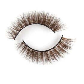 Wholesale full strip brown 15mm lashes with custom eyelash box packaging