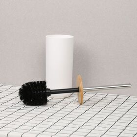 Bathroom Accessory Household Bamboo Cleaning Toilet Brush Set