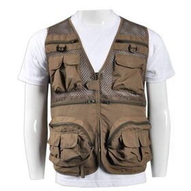 Custom Multi Pockets Men's Outdoor Fishnet Vest Quick Dry Sports Wear Jacket