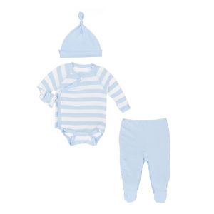 Custom Made Kimono Newborn Gift Set Baby Romper Tights Knot Hat Infant Apparel Set