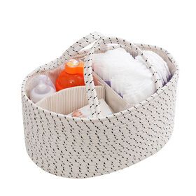 wholesale 100%cotton basket portable nursery baby diaper storage basket newborn