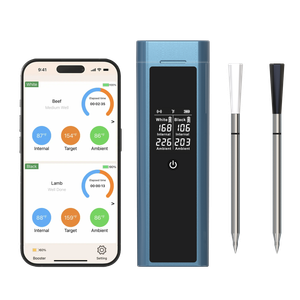 Smart Wireless Thermometer Controlled by Phone APP Digital Food Thermometer for Meat Beef Pork Chicken Turkey Lamb Fish