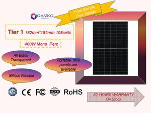 European Stock Tier1 400W Solar Panel for 5W-800W Balcony Bificial All Black
