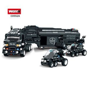 Woma Toys Swat Team Car Kids Plastic Toy Trucks Model Building DIY Bricks Block Figure Construction Toy Hobbies Juguetes Children Educational Toys