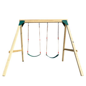 Wooden Swing Set A-Frame Swing Stand with 2 Swing Seat