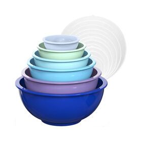 12 Piece Mixing Bowls Promotional Customized Microwave Safe Round Fruit Snack Plastic Salad Batter Bowl SetPopular