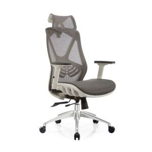 Best Selling Luxury Commercial Office Furniture Comfortable Executive Full Mesh Seat Swivel Rocking Chairs Recliner Back Sliding Ergonomic Office Chairs White
