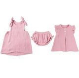 Baby Girl Dress Pink Baby Girl Dress Muslin Baby Clothes