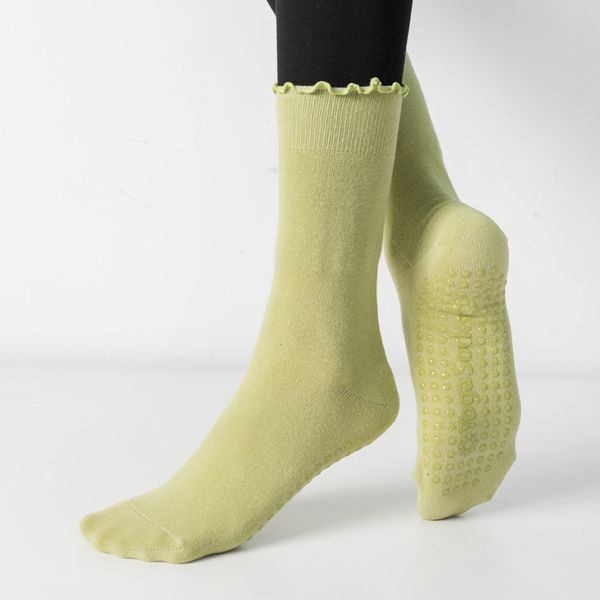 Combed cotton wood ear tube full wrap yoga socks pile anti slip Pilates exercise fitness