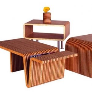 Bent Plywood Coffee Table Set
