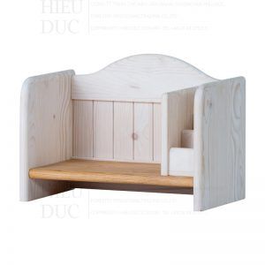 Wooden Bookcase Bench
