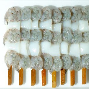 Vannamei and Squid Skewered