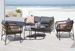 Poly rattan table chair