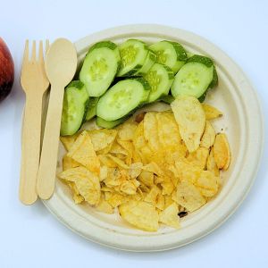 Biodegradable microwave-safe bamboo plate