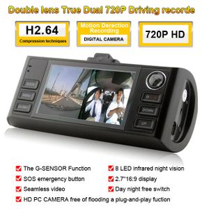 Double lens True Dual 720P Driving recorder