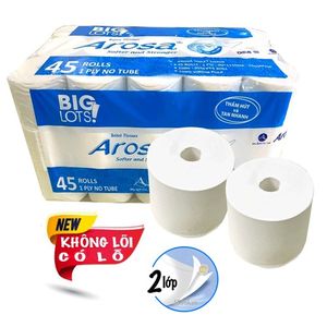 Arosa 2-ply toilet paper 45 coreless rolls