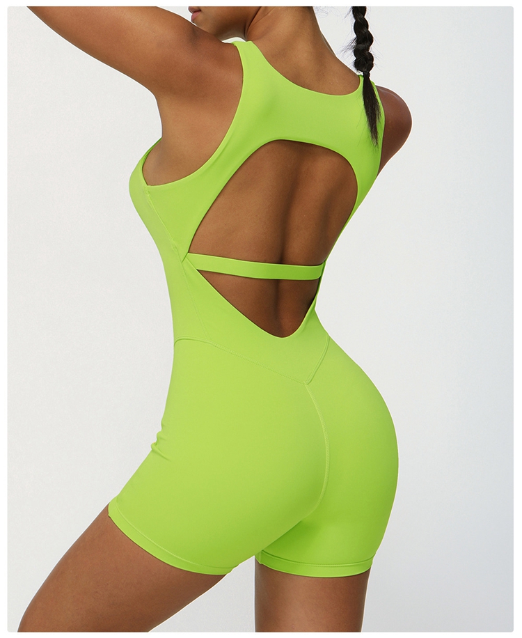 Zhejiang G Top Clothing Co., Ltd. G TOP ladies backless full cover high support padded one piece yoga wear v waistline...