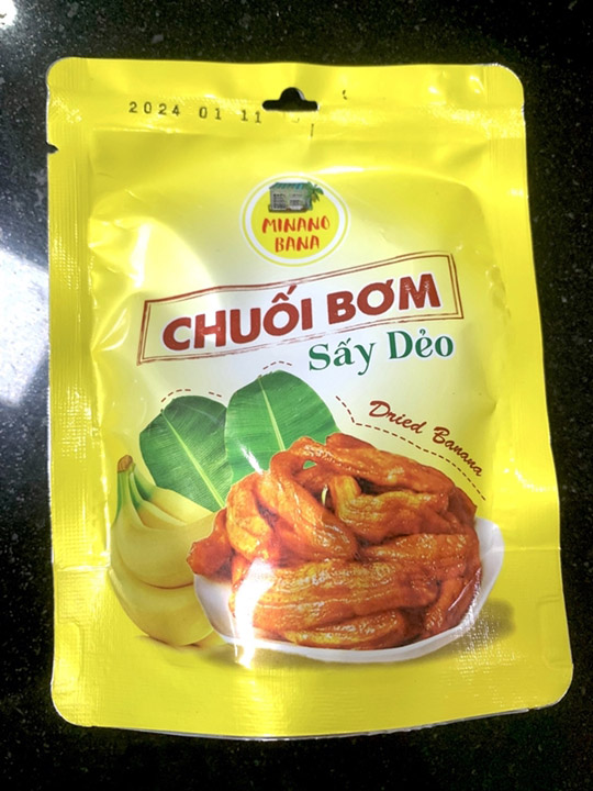 Soft dried bom banana
