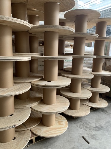 Paper core wood reel