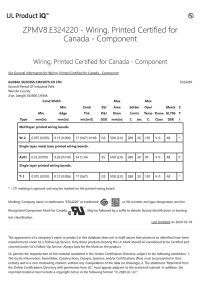 ZPMV8.E324220 Wiring, Printed Certified for Canada - Component