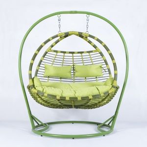 Outdoor rattan green swing chair