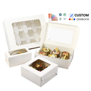 Hot sale Eco Friendly foldable cake box with window disposable wedding Pastry bakery packaging box