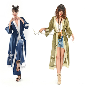 LONG TWO-COLOR KAFTAN - 100% VAUL
