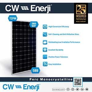 72 Cell Perc Monocrystalline Solar Panel - cwt385-72pm, cwt380-72pm, cwt375-72pm