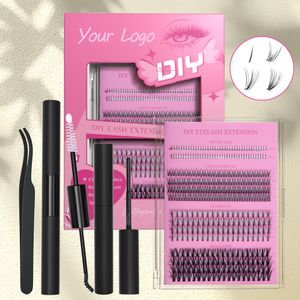 Clear Band Cluster Lashes Kit Bottom Lash Bond and Seal Waterproof New Coming DIY Segment Lash Kit