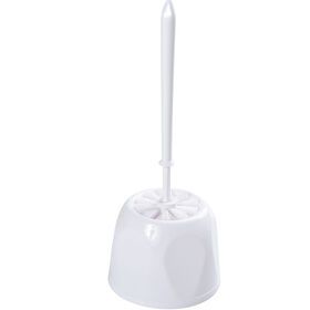 Toilet Brush Strong Bristles Easy Grips Hideaway Compact Long Brush and Enough Heavy Base for Bathroom Toilet