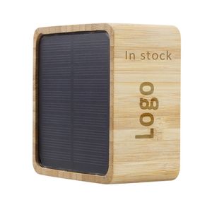 In Stock Nature Bamboo Solar 5W amplified speakers bt Blue tooth Portable Wireless Speaker