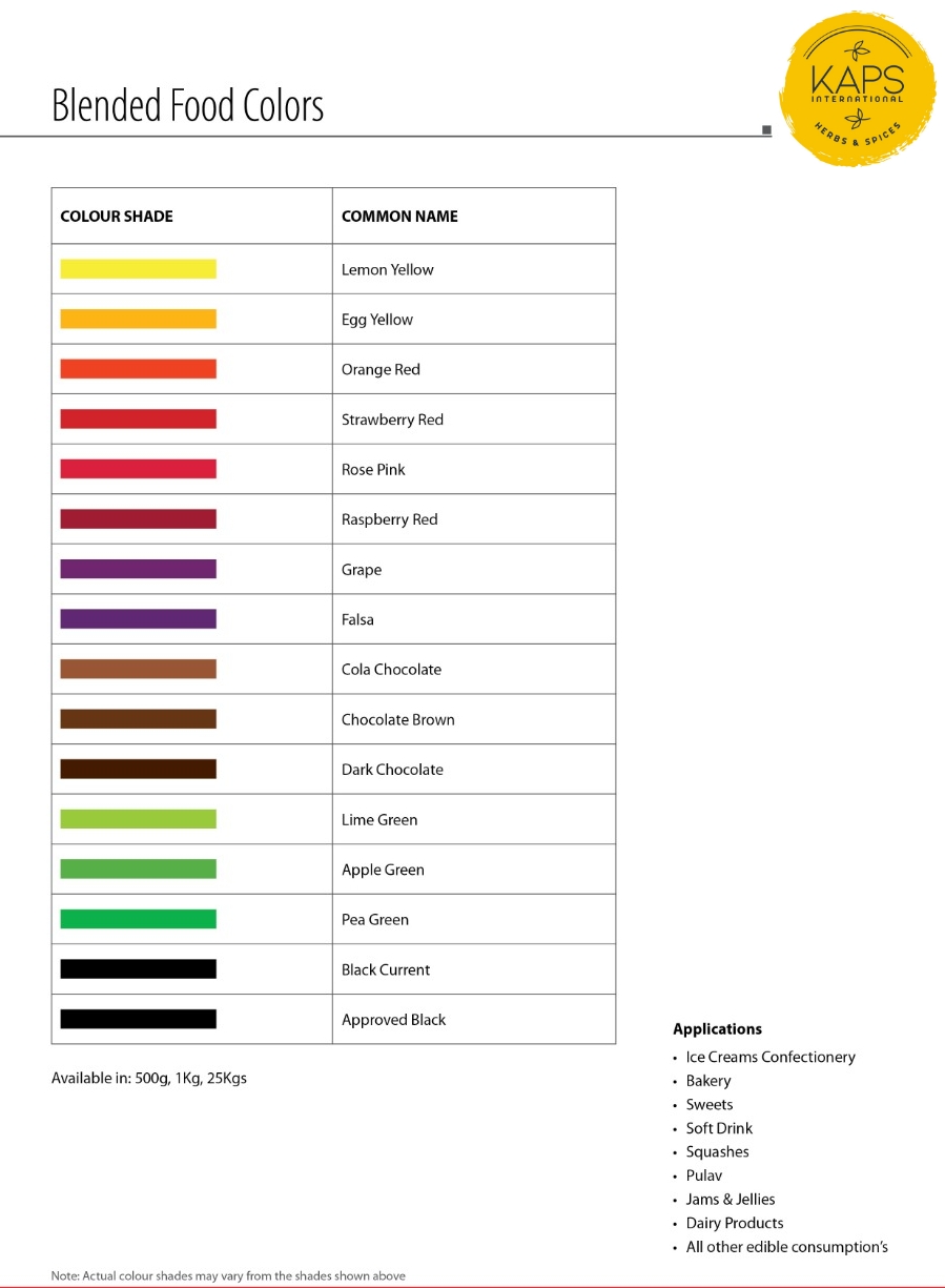 Blended Food Colors