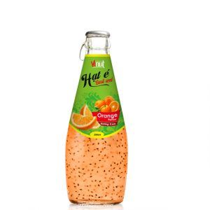 Orange flavor basil seed drink