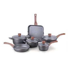 Manufacturers Kitchen Die Cast Aluminum Cooking Saucepan Pots And Pans Non Stick Granite Cookware Set