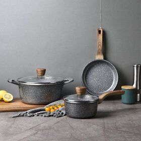 ODM OEM Kitchen Aluminum Saucepan Cooking Pots And Pans Non Stick Granite Cookware Set