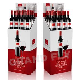 Custom Corrugated Cardboard Wine Bottle Display Bin Stand Supermarket Wine Beer Rack Paperboard  Display Standing