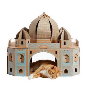 Corrugated Cardboard Play Cat House Cardboard Cat Display House