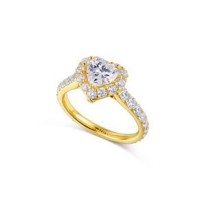 Real 18K Gold Plating Heart Cut Gemstone Women's Jewelry Gold Finger Rings Wholesale