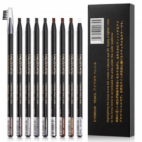 Hot Sale Permanent Makeup Tools 12PCS/Box Haozhuang Waterproof Eyebrow Pencil Natural Makeup Peel Off Eyebrow Pencil with Brush