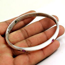 Pink CZ cubic Zirconia handmade women bangle 925 sterling silver jewelry fashion bangles Jewellery exporters