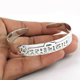 Custom name bangle 925 sterling silver bangle timepieces eye wear OM Namah Shivay jewelry wholesaler silver jewelry