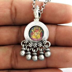 Natural 925 sterling silver glass pendant handmade fine silver jewelry custom silver pendant suppliers