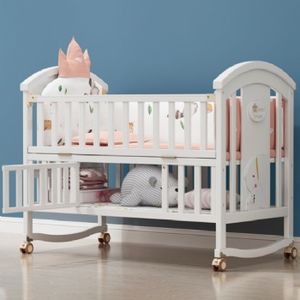 Wooden Baby Cot Adjustable Height Bed