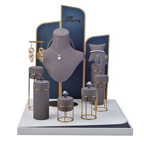 2021 custom  PU leather unique  ring ,pendant earring bracelet and necklace stand  jewelry display setPopular