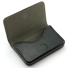 Stylish Design Leather Business Name Card Wallet Case with Magnetic Snap