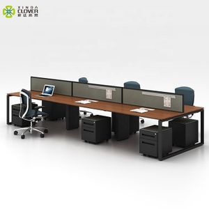 Commercial Furniture Staff Table Modular Office Workstation Modern Combined 6 Seat Desks